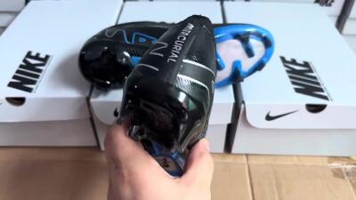 Unisex Nike Air Zoom Vapor 15 Elite SE FG Firm Ground Low-Tops Football Boots - Black/Blue/White