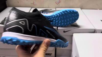 Unisex Nike Mercurial Vapor 15 Elite TF Artificial Turf Low-Tops Football Shoes - Black/Blue