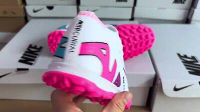 Unisex Nike Mercurial Vapor 15 Elite TF Artificial Turf Low-Tops Football Shoes - White/Pink