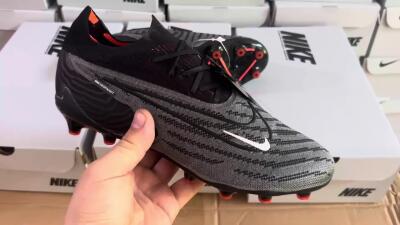 Men's Nike Phantom GX Elite AG Artificial Grass Low-Tops Football Boots - Black/Grey