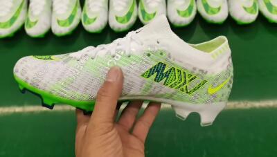 Unisex Nike Air Zoom Mercurial Vapor 15 Elite FG Firm Ground Low-Tops Football Boots - White/Green