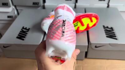 Unisex Nike Air Zoom Mercurial Superfly 9 Elite FG Firm Ground High-Tops Football Boots - White/Orange/Sliver