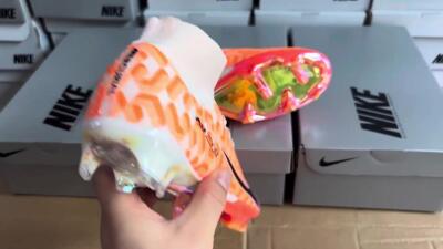 Unisex Nike Air Zoom Mercurial Superfly 9 Elite FG Firm Ground High-Tops Football Boots - White/Orange/Black