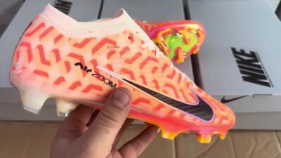 Unisex Nike Air Zoom Mercurial Vapor 15 Elite FG Firm Ground Low-Tops Football Boots - White/Orange/Black