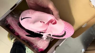 Men's Nike Phantom GX Elite DF Link FG Firm Ground High-Tops Football Boots - Pink/Black/Gold