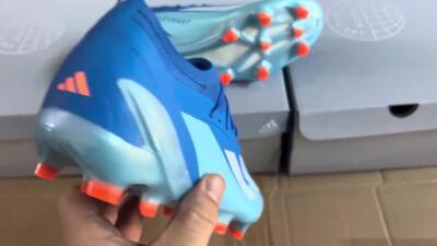 Men's Adidas X Speedportal.1 FG Firm Ground Low-Tops Football Boots - Blue/Silver/Jade