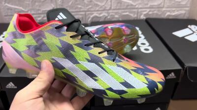 Men's Adidas X Crazyfast Limited Edition FG Firm Ground Low-Tops Football Boots - White/Yellow/Orange/Black