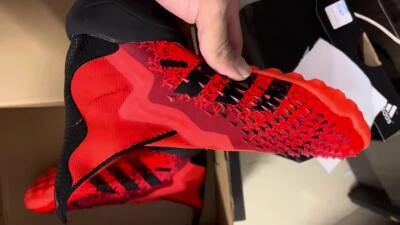 Men's Adidas Predator Freak+ TF Artificial Turf High-Tops Football Shoes - Orange/Black