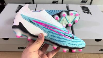Men's Nike Phantom GX Elite AG Artificial Grass Low-Tops Football Boots - Blue/Pink/White