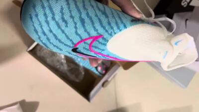 Men's Nike Phantom GX Elite DF AG Artificial Grass High-Tops Football Boots - Blue/Black/White/Pink