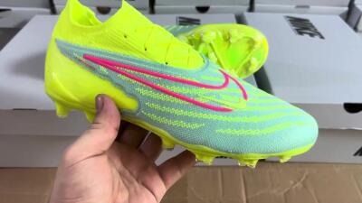 Unisex Nike Phantom GX Elite FG Firm Ground Low-Tops Football Boots - Blue/Green/Pink