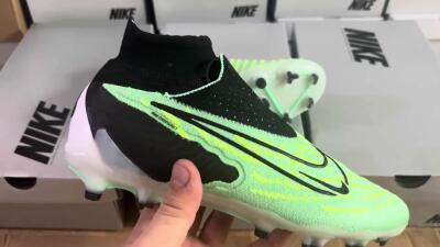 Unisex Nike Phantom GX Elite DF FG Firm Ground High-Tops Football Boots - Green/Black/White