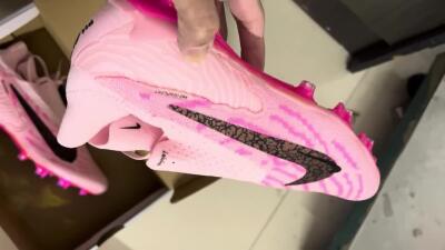 Unisex Nike Phantom GX Elite FG Firm Ground High-Tops Football Boots - Pink/Black/Gold