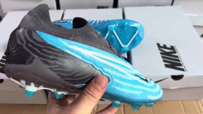 Unisex Nike Phantom GX Elite FG Firm Ground Low-Tops Football Boots - Blue/White/Black