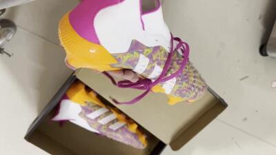 Men's Adidas Predator Freak.1 FG Firm Ground High-Tops Football Boots - White/Pink/Orange