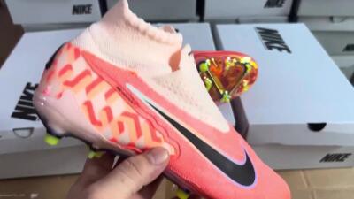 Unisex Nike Phantom GX DF Elite FG Firm Ground High-Tops Football Boots - Orange/Black/Purple