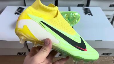 Men's Nike Phantom GX Elite DF FG Firm Ground High-Tops Football Boots - Yellow/Green/Black/Red