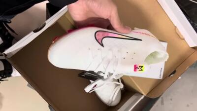 Unisex Nike Air Zoom Mercurial Vapor 15 Elite FG Firm Ground Low-Tops Football Boots - White/Pink/Black/Yellow