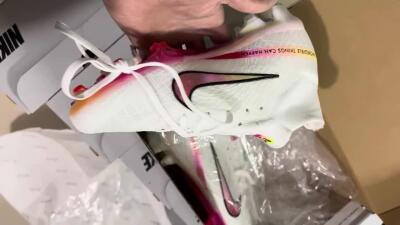 Unisex Nike Air Zoom Mercurial Superfly 9 Elite FG Firm Ground High-Tops Football Boots - White/Pink/Black/Yellow