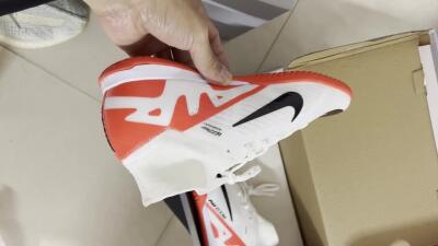 Men's Nike Air Zoom Mercurial Superfly 9 Elite IC Indoor & Futsal High-Tops Football Shoes - White/Black/Red