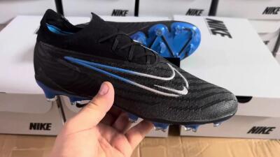 Men's Nike Phantom GX Elite FG Firm Ground Low-Tops Football Boots - Black/Grey/Blue