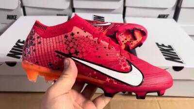 Men's Nike AIR Zoom Mercurial Vapor 15 Elite FG Firm Ground Low-Tops Football Boots - Orange/White/Black