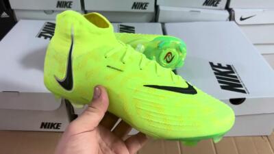 Men's Nike Phantom Luna Elite FG Firm Ground High-Tops Football Boots - Green/Black/White