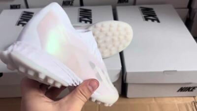 Men's Adidas X Crazyfast.1 TF Artificial Turf Low-Tops Football Shoes - White/Silver