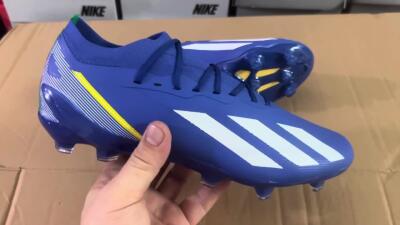 Men's Adidas X Crazyfast.1 FG Firm Ground Low-Tops Football Boots - Blue/White/Yellow