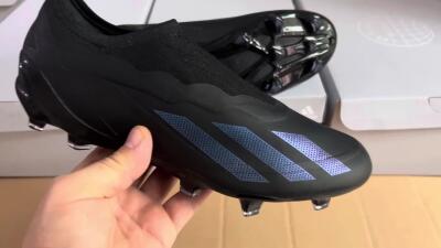 Men's Adidas X Crazyfast.1 FG Firm Ground Low-Tops Football Boots - Black/Blue