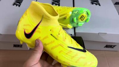 Men's Nike Phantom Luna Elite FG Firm Ground High-Tops Football Boots - Yellow/Black/Pink