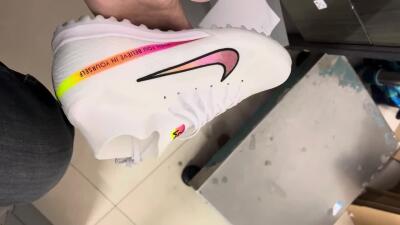 Men's Nike Air Zoom Mercurial Superfly 9 Elite TF Artificial Turf High-Tops Football Shoes - White/Black/Pink