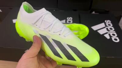 Men's Adidas X Crazyfast.1 Messi FG Firm Ground Low-Tops Football Boots - Green/Black/White
