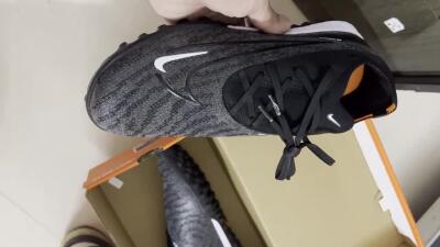 Men's Nike Phantom GX Elite TF Artificial Turf Low-Tops Football Shoes - Black/White/Grey