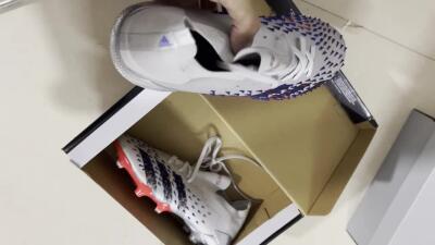 Unisex Adidas Predator Freak.1 FG Firm Ground Low-Tops Football Boots - Silver/Blue/Red/Black