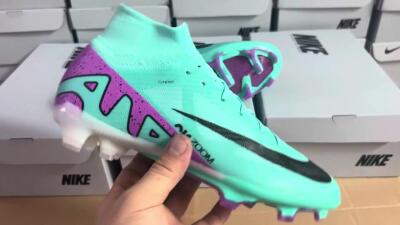 Unisex Nike Air Zoom Mercurial Superfly 9 Elite FG Firm Ground High-Tops Football Boots - Blue/Black/Purple