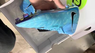 Men's Nike Phantom Luna Elite FG Firm Ground High-Tops Football Boots - Blue/Purple/White