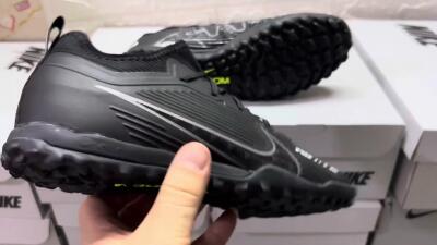 Unisex Nike Air Zoom Mercurial Vapor 15 Pro TF Artificial Turf Low-Tops Football Shoes - Black/White/Yellow