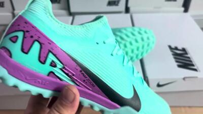 Unisex Nike Air Zoom Mercurial Vapor 15 Elite TF Artificial Turf Low-Tops Football Shoes - Blue/Black/Purple