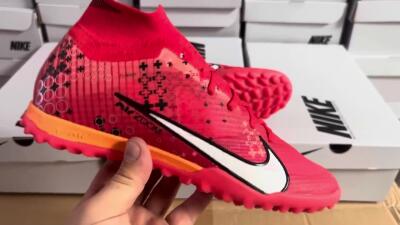 Unisex Nike Air Zoom Mercurial Superfly 9 Elite TF Artificial Turf High-Tops Football Shoes - Red/White/Black