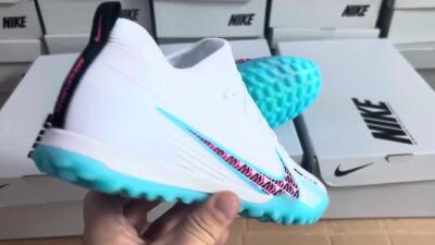 Unisex Nike Air Zoom Mercurial Vapor 15 Pro TF Artificial Turf Low-Tops Football Shoes - White/Blue/Pink