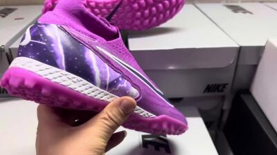 Men's Nike Phantom GX Elite DF Link TF Artificial Turf High-Tops Football Shoes - Purple/Black/White