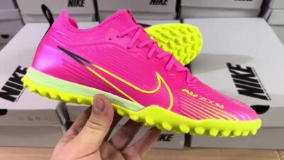 Unisex Nike Air Zoom Mercurial Vapor 15 Pro TF Artificial Turf Low-Tops Football Shoes - Pink/Yellow/Green/Black