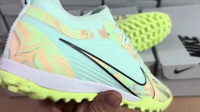 Unisex Nike Air Zoom Mercurial Vapor 15 Pro TF Artificial Turf Low-Tops Football Shoes - Jade/Yellow/Black