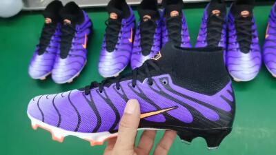 Men's Nike Air Zoom Mercurial Superfly 9 Elite FG Firm Ground High-Tops Football Boots - Purple/Black/Orange/Gold