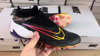 Unisex Nike Phantom GX Elite FG Firm Ground High-Tops Football Boots - Black/Yellow/Orange/Purple