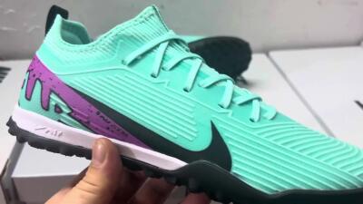 Unisex Nike Air Zoom Mercurial Vapor 15 Pro TF Artificial Turf Low-Tops Football Shoes - Jade/Black/Purple