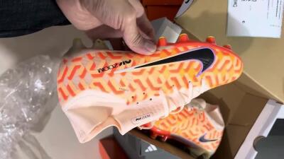 Men's Nike Air Zoom Mercurial Superfly 9 Elite AG Artificial Grass High-Tops Football Boots - Orange/Pink/Purple/Black