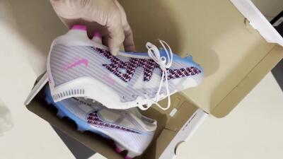 Men's Nike Air Zoom Mercurial Vapor 15 Elite FG Firm Ground Low-Tops Football Boots - White/Blue/Pink