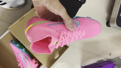 Unisex Nike Air Zoom Mercurial Superfly 9 Elite FG Firm Ground High-Tops Football Boots - Pink/Silver/Blue/Yellow